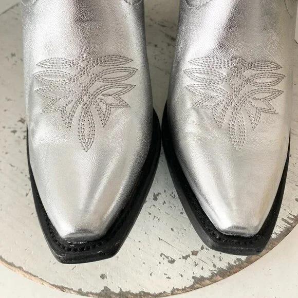Lane SMOKESHOW Womens Cowboy Boots 7 Silver Trail Western Cowgirl Mid Calf Tall